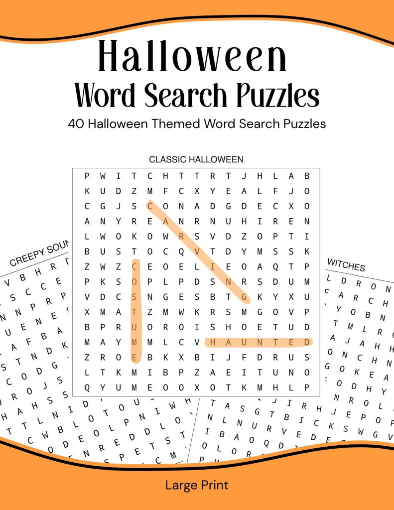 Halloween Word Search Puzzles PDF Download Cover Image